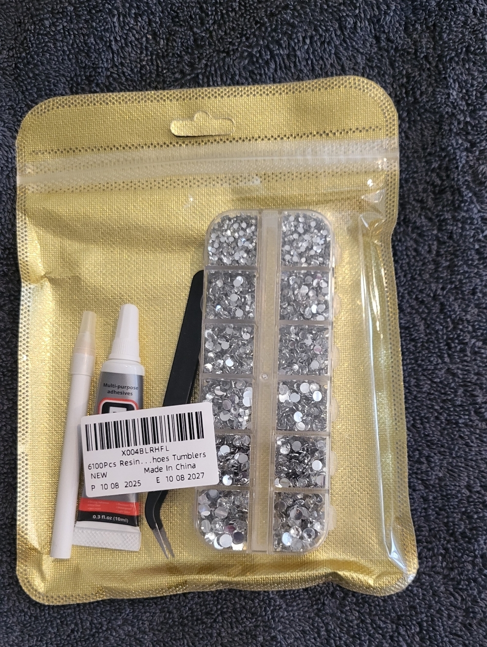 Silver Resin Rhinestone Repair Kit for Cell Phones and Accessories